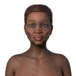 An elderly African woman, 3D illustration