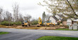 Construction Machinery at Construction Site Panorama
