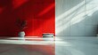 Roomba Resting in Front of Red Wall
