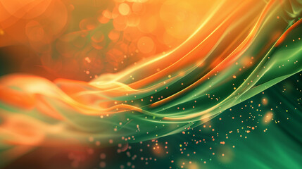 Wall Mural - abstract colorful background with green and orange lines