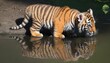 A-Tiger-Cub-Playing-With-Its-Reflection- 2