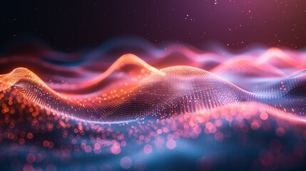 Fototapete - Concept of modern digital age network with moving lines and dots. Futuristic abstract background concept displaying connectivity, complexity, and data flood.