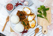 Stir-Fried Basil with Pork and Chicken with egg