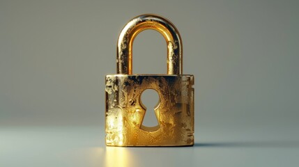 Leinwandbilder - Locked padlock with 3D mask. PIN code entry. Safety and security. Cartoon creative icon design for web and app. 3D rendering.