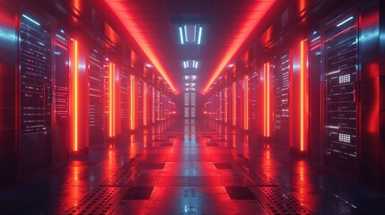 Leinwandbilder - Computer data center rendered in AI...