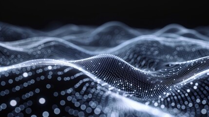 Fototapete - An abstract background with dots and weave lines. Network connections.