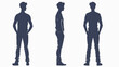 Contour icon standing man of vector illustration flat