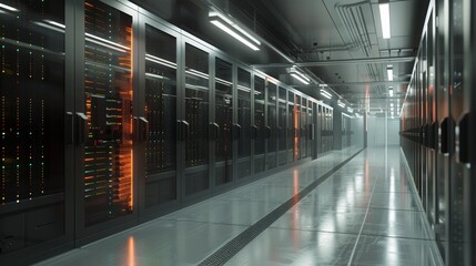 Leinwandbilder - Illustration of a 3D render of a data center.......