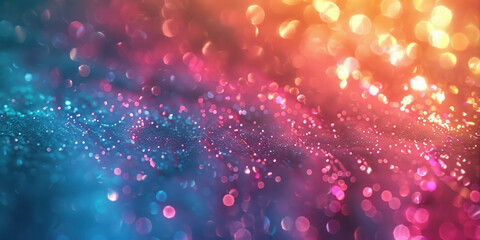 Wall Mural - Vibrant Sparkling Bokeh Abstract Background with Colorful Bokeh Effect and Glitter Splashes