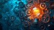 © apirom - An illustration of a lightbulb surrounded by gears, representing the innovation and ideation process inherent in business development.