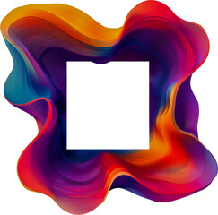 Wall Mural - Abstract colorful liquid shapes cut out on transparent background