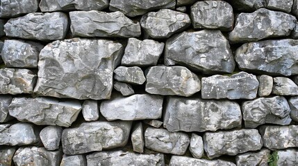 Wall Mural - A large stone wall with a lot of different sized rocks, AI