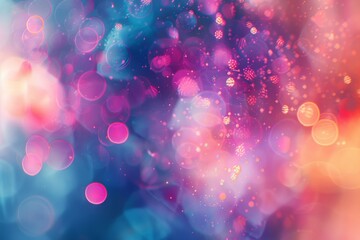 Canvas Print - Ethereal abstract bokeh lights shimmering against a soft background, illustrating a magical and surreal moment.