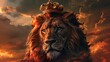 a lion with a crown