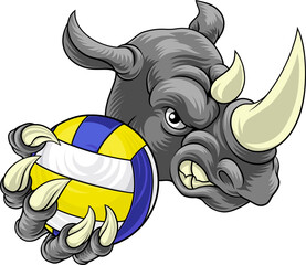 Wall Mural - Rhino Volleyball Volley Ball Claw Animal Mascot