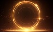 A glowing golden circular ring 