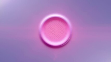Fototapete - 3d rendering loop animation of pink button on a light background 4K