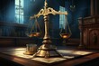 Balanced Scales justice court. Criminal system. Generate Ai