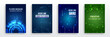 Scientific cover template for presentation, banner. Set of high-tech covers for marketing. Modern technology design for posters. Futuristic background for flyer, brochure.