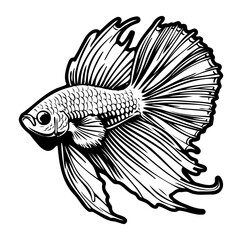 Wall Mural - fighting fish, Betta fish icon vector illustration