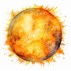 Sticker - watercolor Sun clipart, Generative Ai