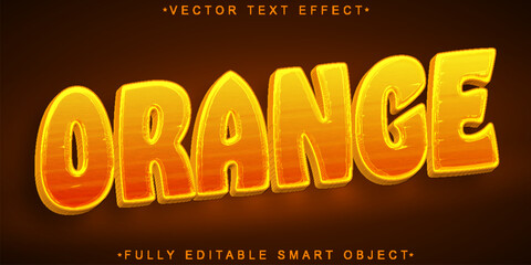 Wall Mural - Cartoon Orange Vector Fully Editable Smart Object Text Effect