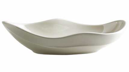 Canvas Print - A white bowl with a curved edge on top of it, AI