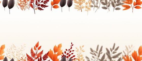 Sticker - picture frame borders, fall colors, Solid background