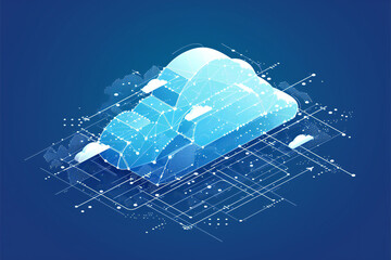 Wall Mural - Cloud data sharing concept