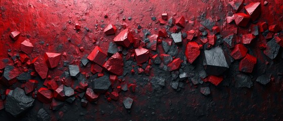 Wall Mural - Complex red and black rock background