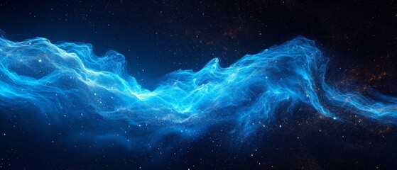 Canvas Print - electric blue waves from deep space