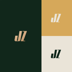 Wall Mural - JZ logo design vector image