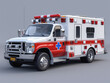 White and Red Ambulance Vehicle Render