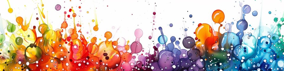 Canvas Print - A rainbow of water drops on a white surface