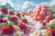 A fantasy world of sweets and juicy, fresh fruits - ai generated