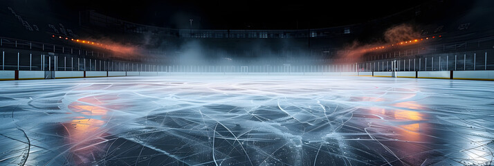 Wall Mural - Hockey ice rink sport arena empty field - stadium