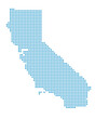 Map of California state from dots