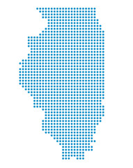 Wall Mural - Map of Illinois state from dots