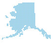 Map of Alaska state from dots