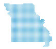 Map of Missouri state from dots