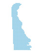Map of Delaware state from dots