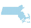 Map of Massachusetts state from dots