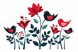 flowers that look like birds silhouette vector illustration