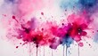 Artistic watercolor splash in shades of pink and red, symbolizing emotion and creativity on paper.
