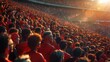 © Anastasiia - Sunlit Sports Audience Cheering in a Stadium at Sunset