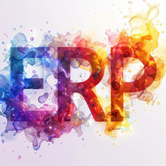 Aufkleber - A vibrant spectrum of colors surrounds a mesmerizing ERP text in the center of the picture