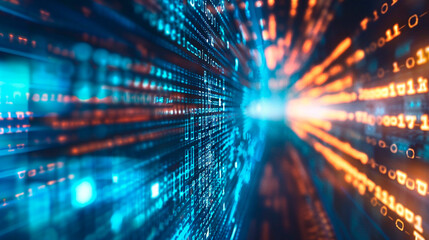 digital data concept with binary code