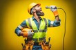 © Meeza - a construction worker singing into a microphone