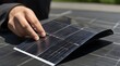 Flexible printed solar panel, very thin and transparent solar panel. Ai generated
