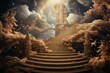 Majestic Stairway heaven. God fantasy light. Generate Ai